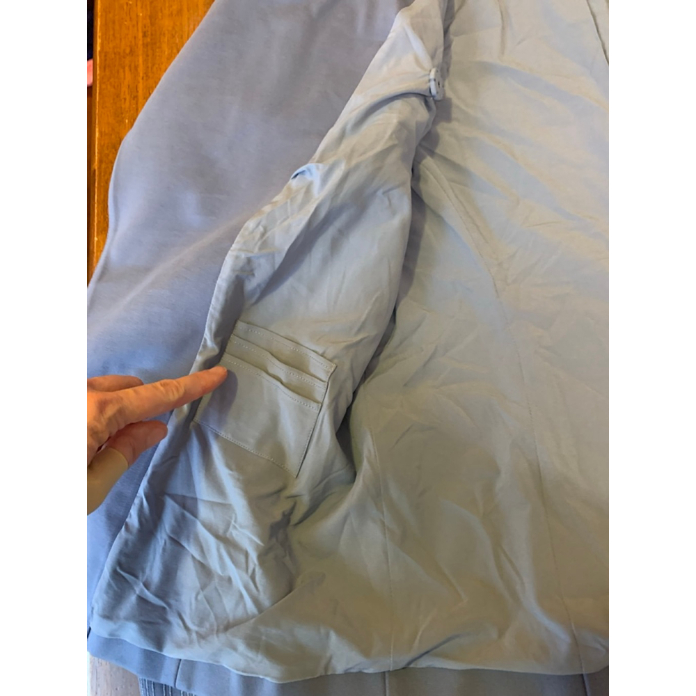 Elizabeth & Clarke Military Style Jacket 6 Blue Detailed stitching Stain Protect - Picture 8 of 13